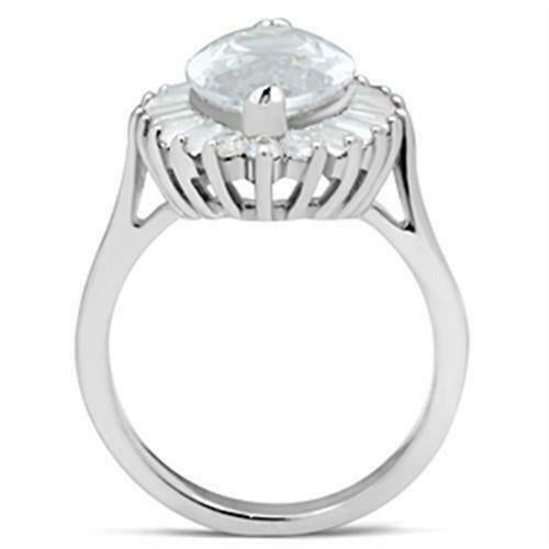 Jewellery Kingdom Ladies Marquise Cubic Zirconia 5CT Emerald Cuts Ring (Sterling Silver) - Jewelry Rings - British D'sire