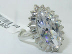 Jewellery Kingdom Ladies Marquise Cubic Zirconia 5CT Emerald Cuts Ring (Sterling Silver) - Jewelry Rings - British D'sire