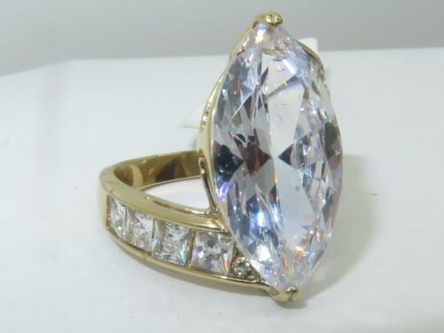 Jewellery Kingdom Ladies Marquise Cut Sparkling Cocktail 8k Ring (Gold) Secondary image