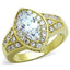 Jewellery Kingdom Ladies Marquise Cz Accents Steel Pave Sparkling Stamped Ring (Gold) - Jewelry Rings - British D'sire