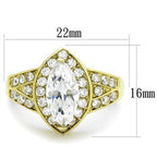 Jewellery Kingdom Ladies Marquise Cz Accents Steel Pave Sparkling Stamped Ring (Gold) - Jewelry Rings - British D'sire