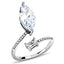 Jewellery Kingdom Ladies Marquise Cz Emerald Stainless Steel Silver Cubic Zirconia Ring - Jewelry Rings - British D'sire
