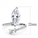 Jewellery Kingdom Ladies Marquise Cz Emerald Stainless Steel Silver Cubic Zirconia Ring - Jewelry Rings - British D'sire