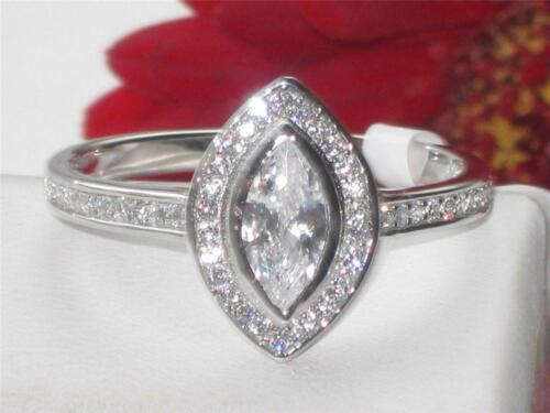 Jewellery Kingdom Ladies Marquise Cz Sterling Silver Stamped 1.45 Carat Engagement Ring Secondary image