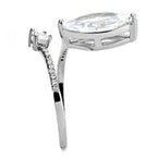 Jewellery Kingdom Ladies Marquise Emerald Cut Cubic Zirconia Stainless Steel Ring (Silver) - Rings - British D'sire
