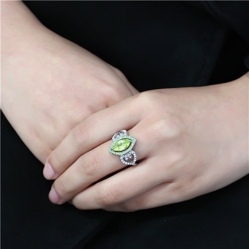 Jewellery Kingdom Ladies Marquise Light Peridot Cz 1.50 Carat Stainless Steel Ring (Green) Secondary image