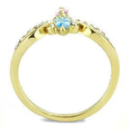 Jewellery Kingdom Ladies Marquise Pear Pink Sapphire Blue Topaz 18kt Steel Crossover Ring - Jewelry Rings - British D'sire