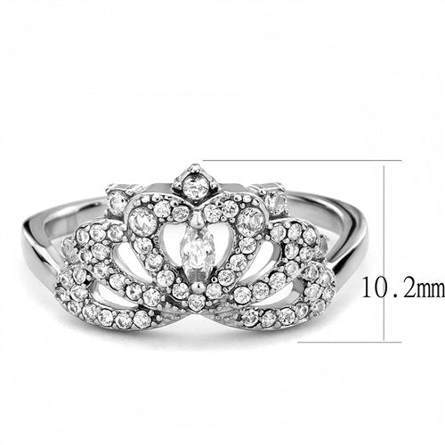 Jewellery Kingdom Ladies Marquise Pretty Elegant Cubic Zirconia Stainless Steel Art Deco Ring (Silver) Secondary image