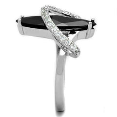Jewellery Kingdom Ladies Marquise Rhodium 10CT Cocktail Sparkle Ring (Black & Jet Silver) - Jewelry Rings - British D'sire