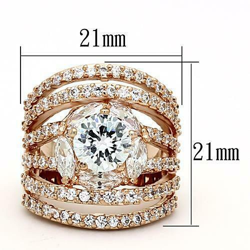 Jewellery Kingdom Ladies Marquise Round 4 Carat Cubic Zirconia Cocktail Ring (Rose Gold) Secondary image
