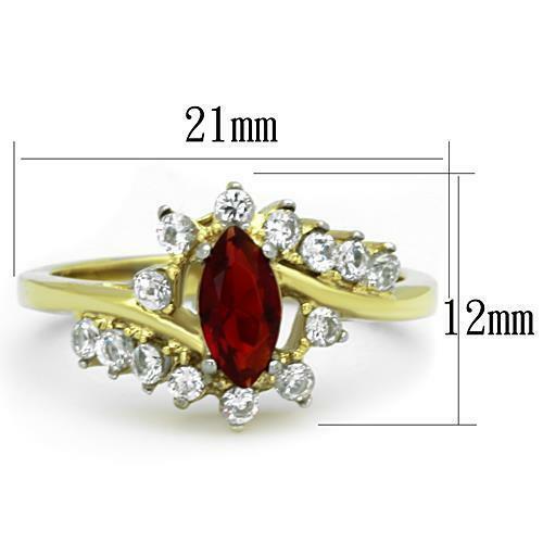 Jewellery Kingdom Ladies Marquise Ruby Cz Dress 18kt Gold Steel Ring - Jewelry Rings - British D'sire