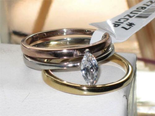 Jewellery Kingdom Ladies Marquise Set Rose Cubic Zirconia Stainless Steel Wedding Engagement Ring Secondary image