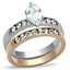 Jewellery Kingdom Ladies Marquise Set Rose Gold Stainless Steel Wedding Engagement Ring - Jewelry Rings - British D'sire