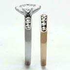 Jewellery Kingdom Ladies Marquise Set Rose Gold Stainless Steel Wedding Engagement Ring - Jewelry Rings - British D'sire