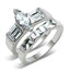 Jewellery Kingdom Ladies Marquise Set Sterling Silver 4.4ct Engagement Wedding Ring - Jewelry Rings - British D'sire