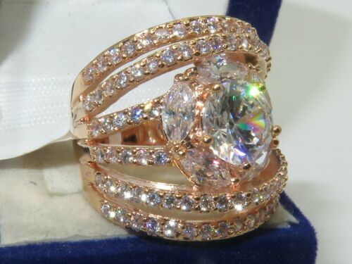 Jewellery Kingdom Ladies Marquise Simulated Diamonds Cocktails Ring (Gold) - Rings - British D'sire Main image