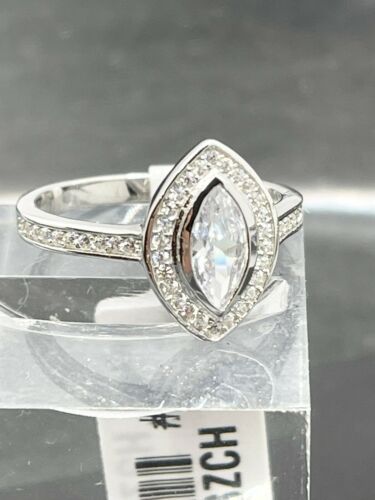 Jewellery Kingdom Ladies Marquise Simulated Diamonds Ring (Silver) - Rings - British D'sire