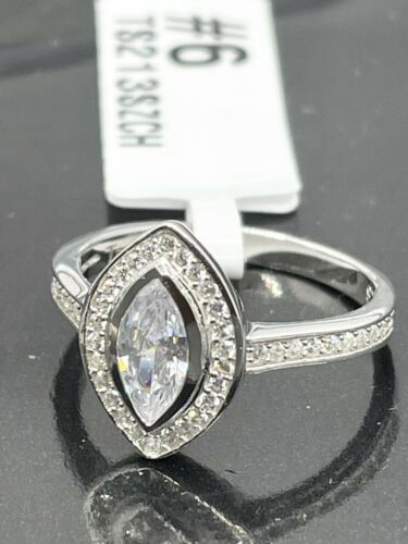 Jewellery Kingdom Ladies Marquise Simulated Diamonds Ring (Silver) - Rings - British D'sire