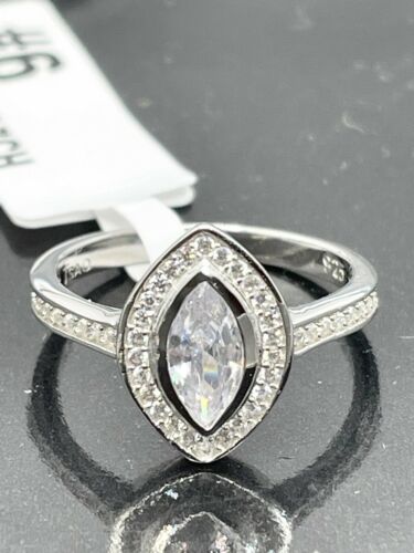 Jewellery Kingdom Ladies Marquise Simulated Diamonds Ring (Silver) - Rings - British D'sire