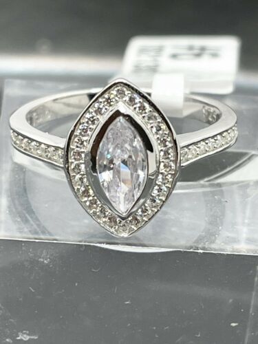 Jewellery Kingdom Ladies Marquise Simulated Diamonds Ring (Silver) - Rings - British D'sire