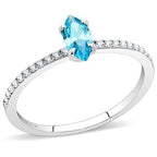 Jewellery Kingdom Ladies Marquise Stainless Steel Cz Accents 1/2ct Ring (Blue Topaz) - Jewelry Rings - British D'sire