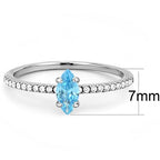Jewellery Kingdom Ladies Marquise Stainless Steel Cz Accents 1/2ct Ring (Blue Topaz) - Jewelry Rings - British D'sire