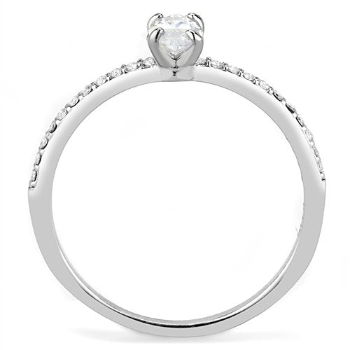 Jewellery Kingdom Ladies Marquise Stainless Steel Cz Cubic Zirconia Accents Clear 1/2 Carat Ring - Jewelry Rings - British D'sire