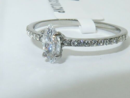 Jewellery Kingdom Ladies Marquise Stainless Steel Cz Cubic Zirconia Accents Clear 1/2 Carat Ring - Jewelry Rings - British D'sire