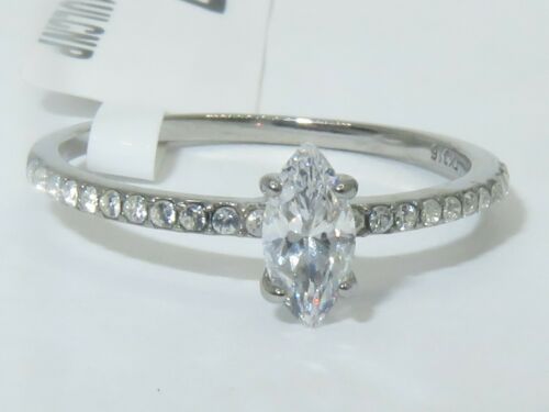 Jewellery Kingdom Ladies Marquise Stainless Steel Cz Cubic Zirconia Accents Clear 1/2 Carat Ring - Jewelry Rings - British D'sire