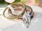 Jewellery Kingdom Ladies Marquise Stainless Steel Cz Engagement Bands 4ct Ring Set (Rose Gold) - Jewelry Rings - British D'sire
