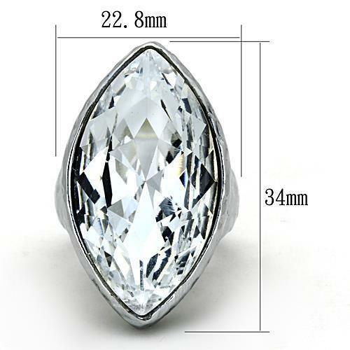Jewellery Kingdom Ladies Marquise Stainless Steel Sparkling Clear Statement Cocktail Ring Secondary image