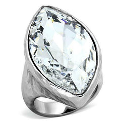 Jewellery Kingdom Ladies Marquise Stainless Steel Sparkling Clear Statement Cocktail Ring - Jewelry Rings - British D'sire