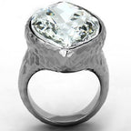 Jewellery Kingdom Ladies Marquise Stainless Steel Sparkling Clear Statement Cocktail Ring - Jewelry Rings - British D'sire
