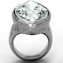 Jewellery Kingdom Ladies Marquise Stainless Steel Sparkling Clear Statement Cocktail Ring - Jewelry Rings - British D'sire