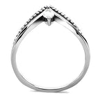 Jewellery Kingdom Ladies Marquise Wishbone 1.5K Stainless Steel Cz Ring (Silver) - Jewelry Rings - British D'sire