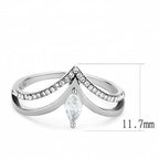 Jewellery Kingdom Ladies Marquise Wishbone 1.5K Stainless Steel Cz Ring (Silver) - Jewelry Rings - British D'sire