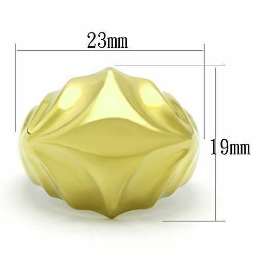 Jewellery Kingdom Ladies No Stone 18k Steel Dome Comfort Stamped Chunky Ring (Gold) Secondary image