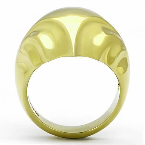 Jewellery Kingdom Ladies No Stone 18kt Steel Dome Comfort Stamped Chunky All Size Ring (Gold) - Jewelry Rings - British D'sire