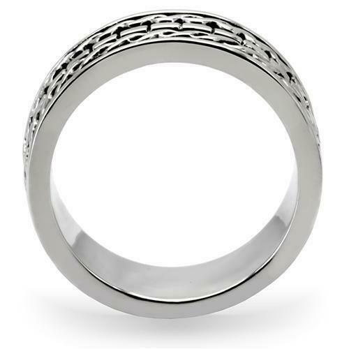Jewellery Kingdom Ladies No Stone 8mm Stainless Steel 316 Highly Polished Silver Ring Band - Jewelry Rings - British D'sire Main image