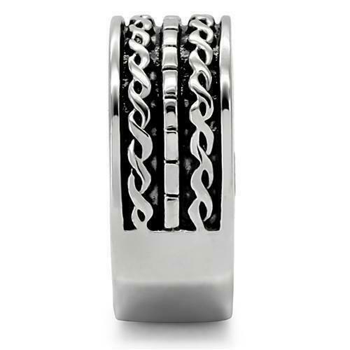 Jewellery Kingdom Ladies No Stone 8mm Stainless Steel 316 Highly Polished Silver Ring Band Secondary image