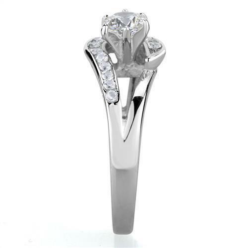 Jewellery Kingdom Ladies One Carat Solitaire Cubic Zirconia Stainless Steel Silver Ring - Jewelry Rings - British D'sire Main image