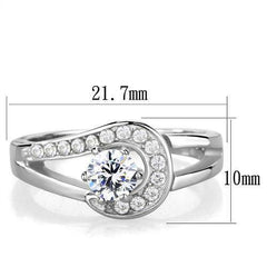 Jewellery Kingdom Ladies One Carat Solitaire Cubic Zirconia Stainless Steel Silver Ring - Jewelry Rings - British D'sire
