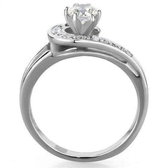 Jewellery Kingdom Ladies One Carat Solitaire Cubic Zirconia Stainless Steel Silver Ring - Jewelry Rings - British D'sire