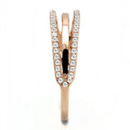 Jewellery Kingdom Ladies Open Band Cubic Zirconia Handmade Sparkling Ring (Rose Gold & Sterling Silver) - Jewelry Rings - British D'sire