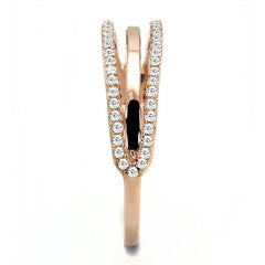 Jewellery Kingdom Ladies Open Band Cubic Zirconia Handmade Sparkling Ring (Rose Gold & Sterling Silver) - Jewelry Rings - British D'sire