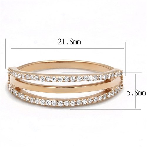 Jewellery Kingdom Ladies Open Band Cubic Zirconia Handmade Sparkling Ring (Rose Gold & Sterling Silver) - Jewelry Rings - British D'sire