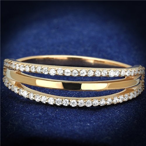 Jewellery Kingdom Ladies Open Band Cubic Zirconia Handmade Sterling Silver Rose Gold Ring Secondary image