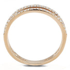 Jewellery Kingdom Ladies Open Band Cubic Zirconia Handmade Sparkling Ring (Rose Gold & Sterling Silver) - Jewelry Rings - British D'sire