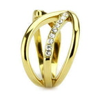 Jewellery Kingdom Ladies Open Band Cubic Zirconia Ring (Gold) - Rings - British D'sire