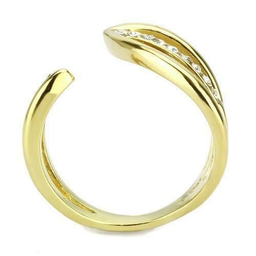 Jewellery Kingdom Ladies Open Band Cubic Zirconia Ring (Gold) - Rings - British D'sire